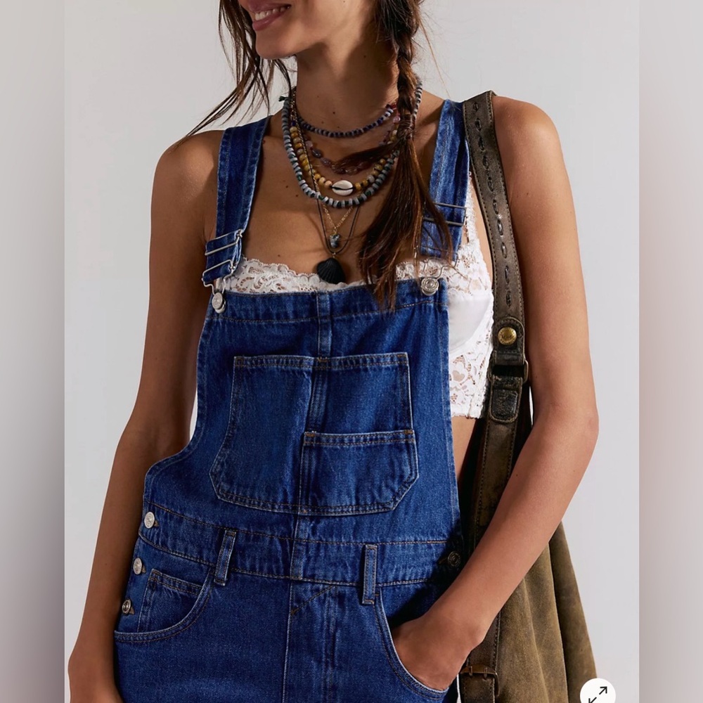 free people ziggy straight leg overalls size medium